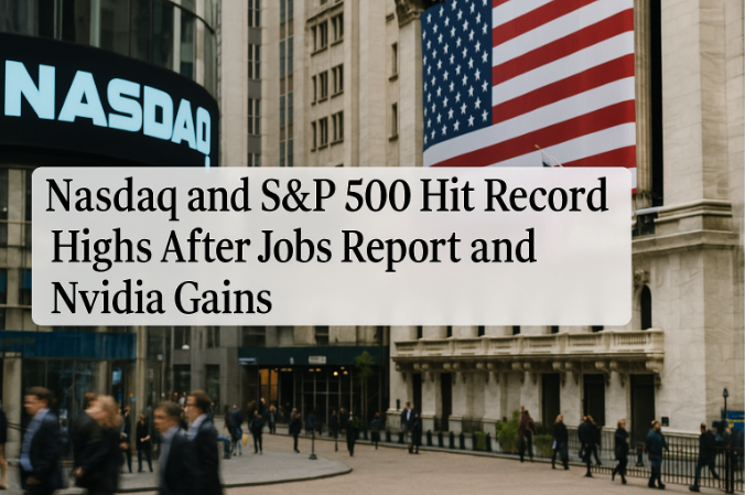 ناسداك وستاندرد آند بورز 500 يسجلان أعلى مستوياتهما على الإطلاق بعد تقرير الوظائف ومكاسب إنفيديا